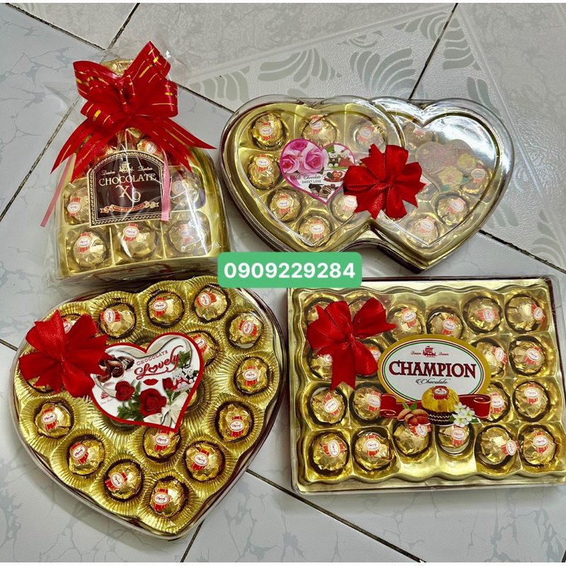 HỘP SOCOLA VIÊN CHAMPION 300gr- Gói quà Tết siêu đẹp