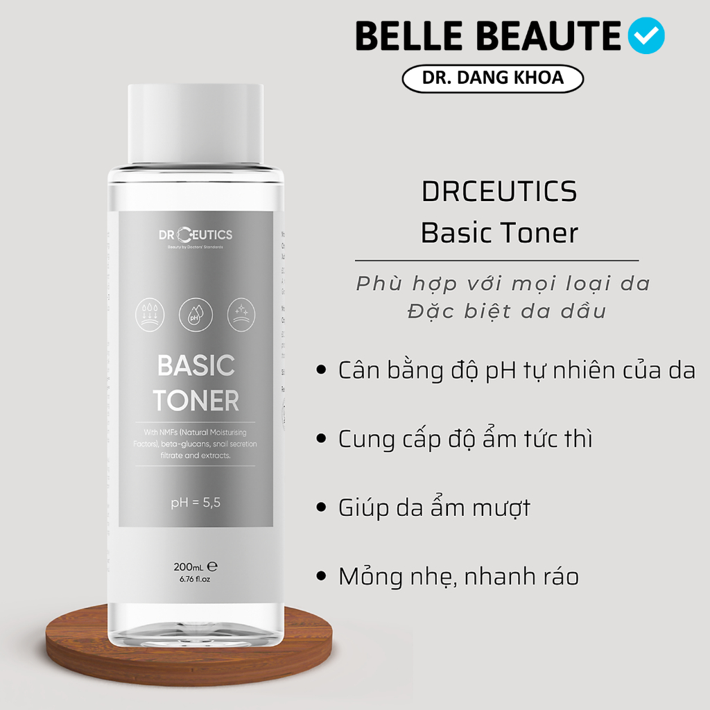 Toner Cân Bằng Da DrCeutics BHA 2%/Basic/Standrad - 200ml