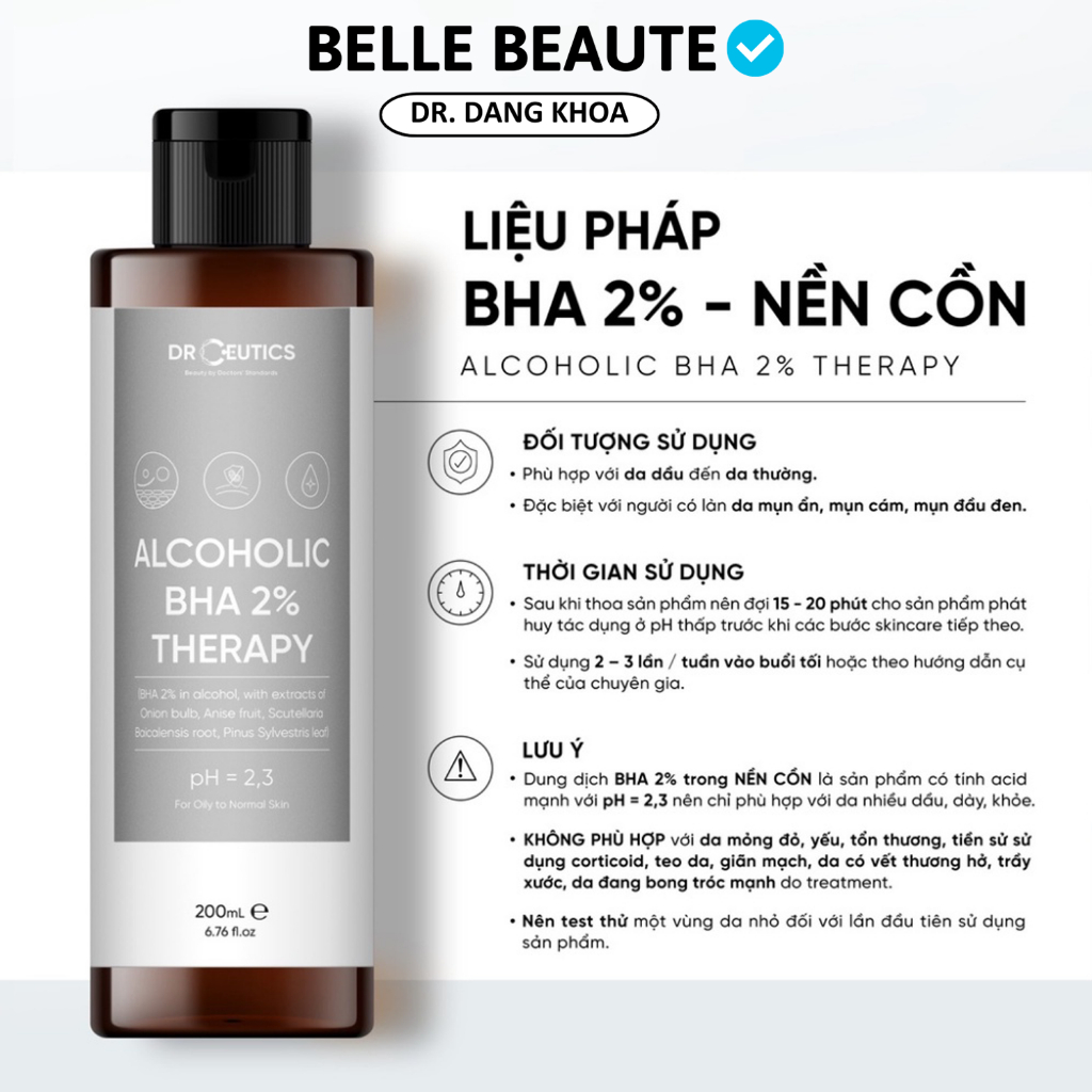 Toner Cân Bằng Da DrCeutics BHA 2%/Basic/Standrad - 200ml