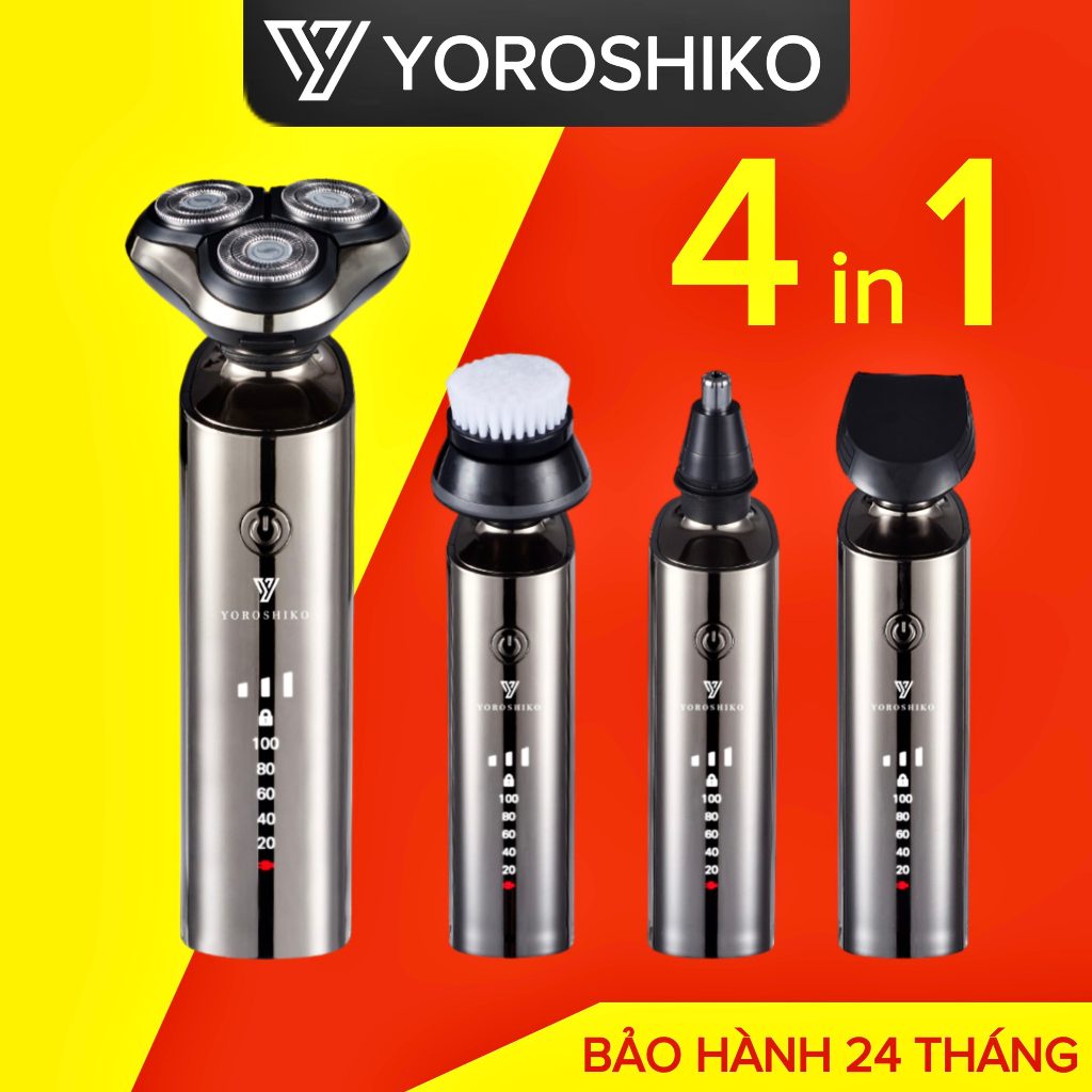 Máy cạo râu 4in1 lưỡi kép Yoroshiko có 3 Mức Độ Cạo Râu hàng chính hãng cao cấp