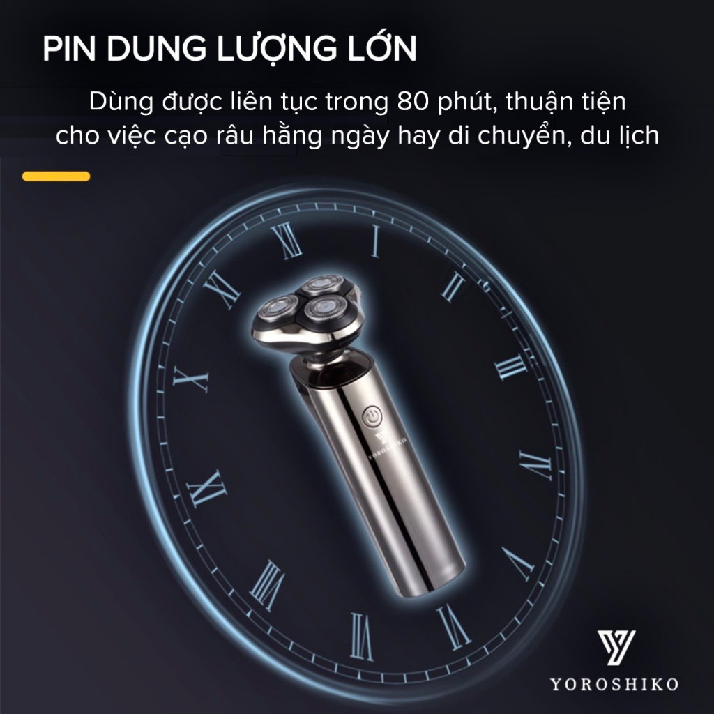 Máy cạo râu 4in1 lưỡi kép Yoroshiko có 3 Mức Độ Cạo Râu hàng chính hãng cao cấp