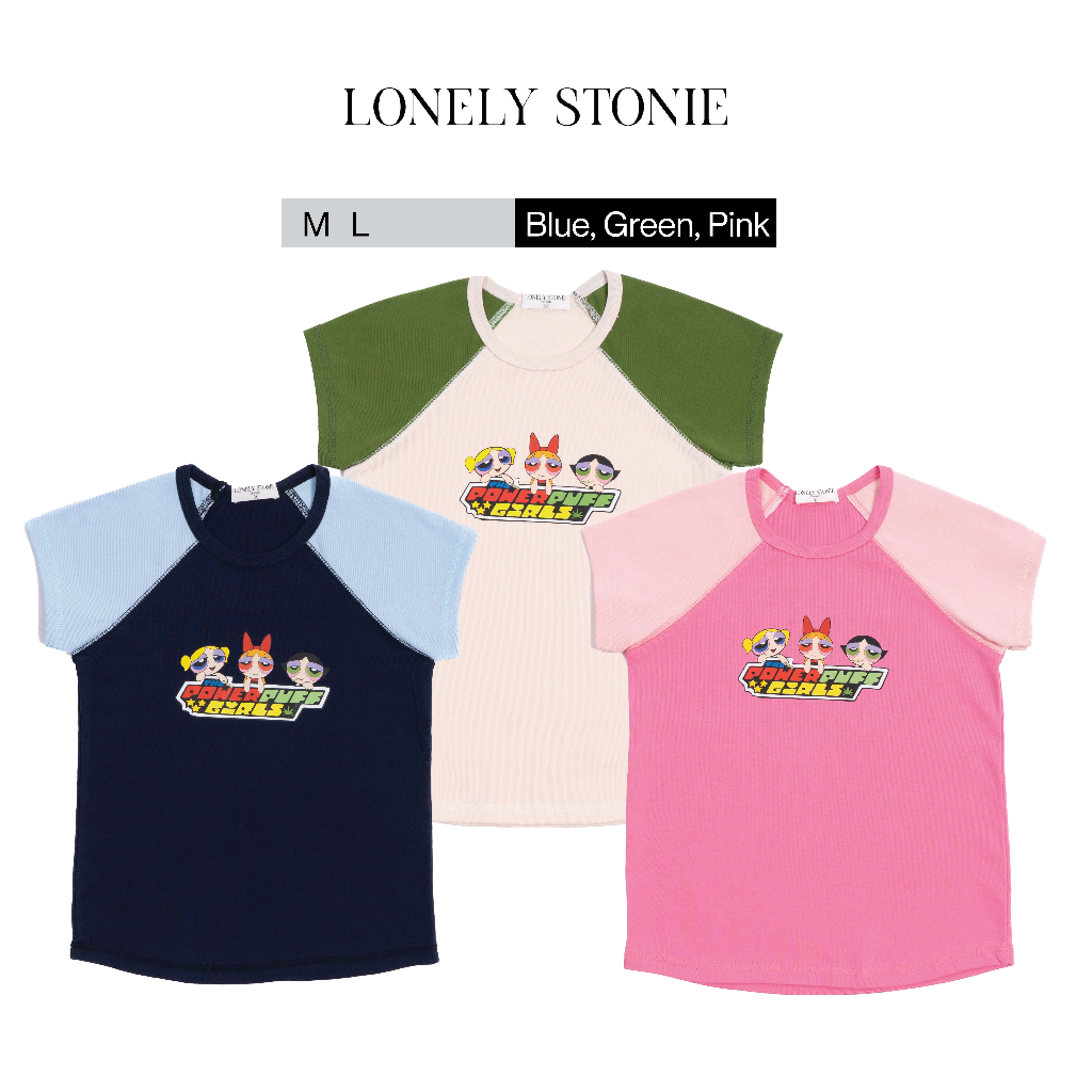 Áo Phông/Baby  POWERPUFF GIRL Màu Xanh Lá/Xanh Biển/Hồng  - Chất Liệu Cotton Form Babytee Cho Nữ, Dáng Ôm