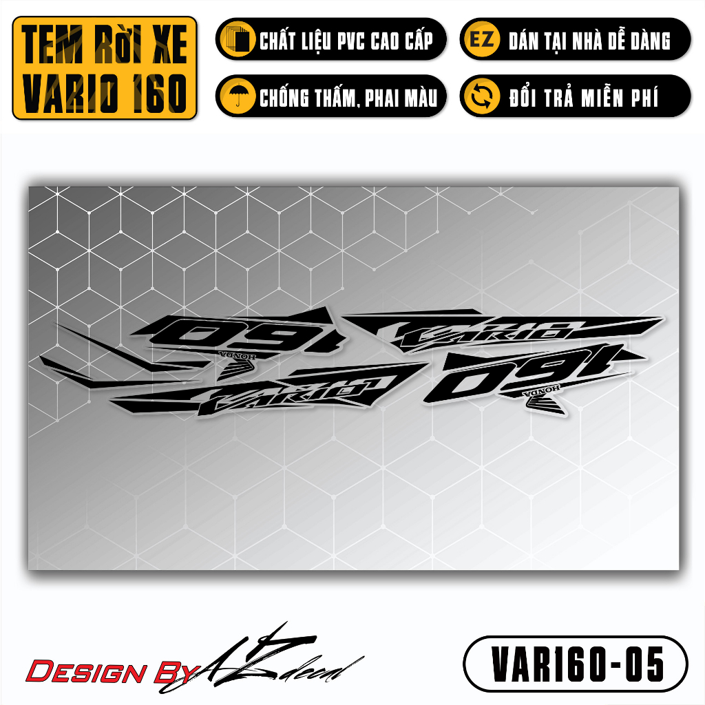 Decal Rời Dán Xe Vario 160 2023 | VAR160-05 | Team Tem Hình Dán Xe Máy Chống Thấm Nước Chống Xước