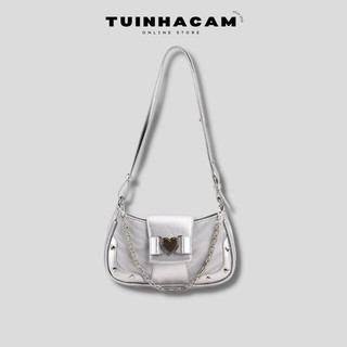 Túi xách nữ đeo vai Tuinhacam túi kẹp nách, đeo chéo đa năng form cứng cáp phối dây xích thời trang y2k - TNC026