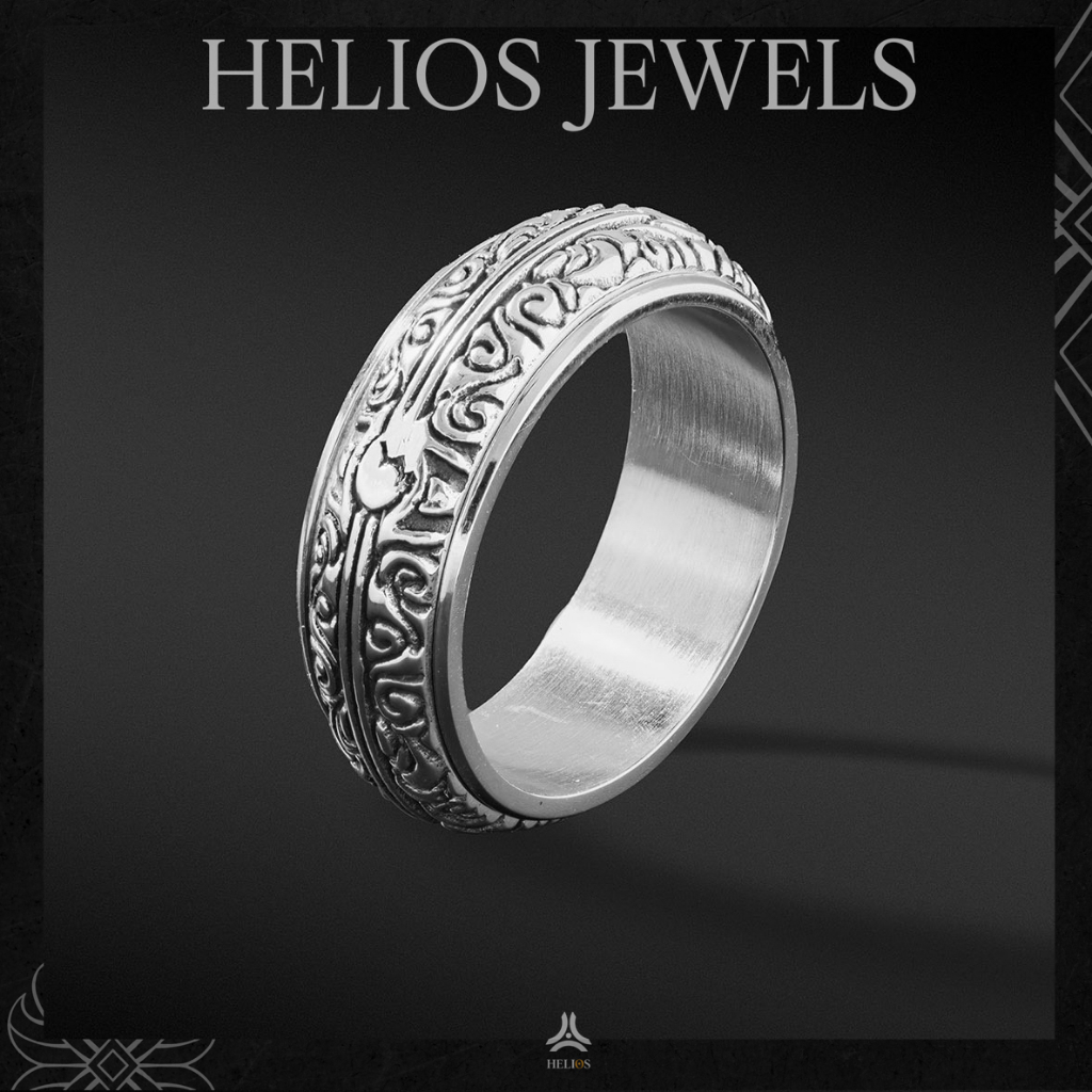 Nhẫn thời trang nam Helios Hoa văn xoay