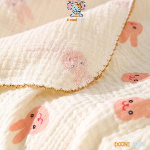 Khăn Tắm Cao Cấp 90*100cm Cho Bé Chất Xô Muslin Hàn 2 Lớp Chính Hãng Doomi Baby - HT630