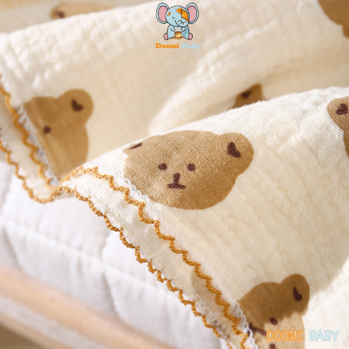 Khăn Tắm Cao Cấp 90*100cm Cho Bé Chất Xô Muslin Hàn 2 Lớp Chính Hãng Doomi Baby - HT630
