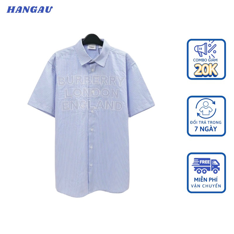 Sơ Mi Bur.ber.ry Logo Thêu Nổi Basic 💙FREESHIP💙Hàng Siêu Cấp - Đồ Đôi Nam Nữ Unisex