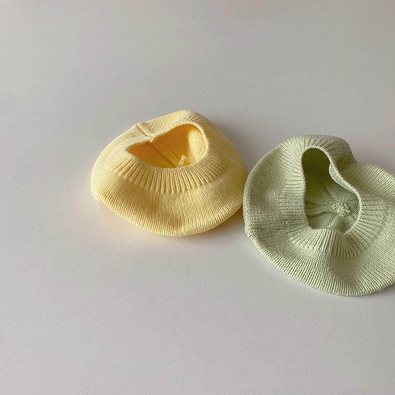 Mũ nồi/nón beret cho bé  len trơn dệt kim ấm áp gam màu pastel đơn sắc phong cách kẹo ngọt Hàn Quốc