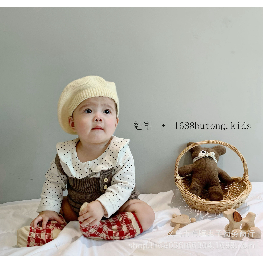 Mũ nồi/nón beret cho bé  len trơn dệt kim ấm áp gam màu pastel đơn sắc phong cách kẹo ngọt Hàn Quốc