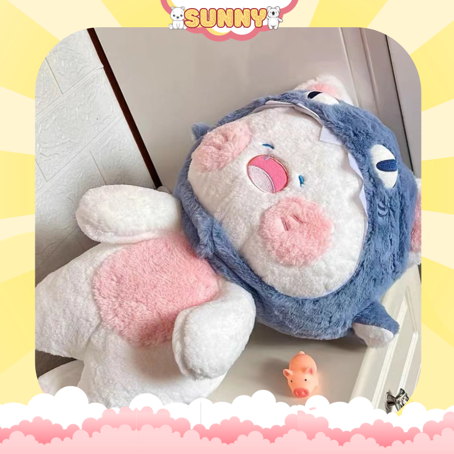 Gấu mèo Dudu đội mũ Cá Mập siêu xinh tặng kèm giấy nhận nuôi, gấu bông chính hãng cao cấp  Sunny