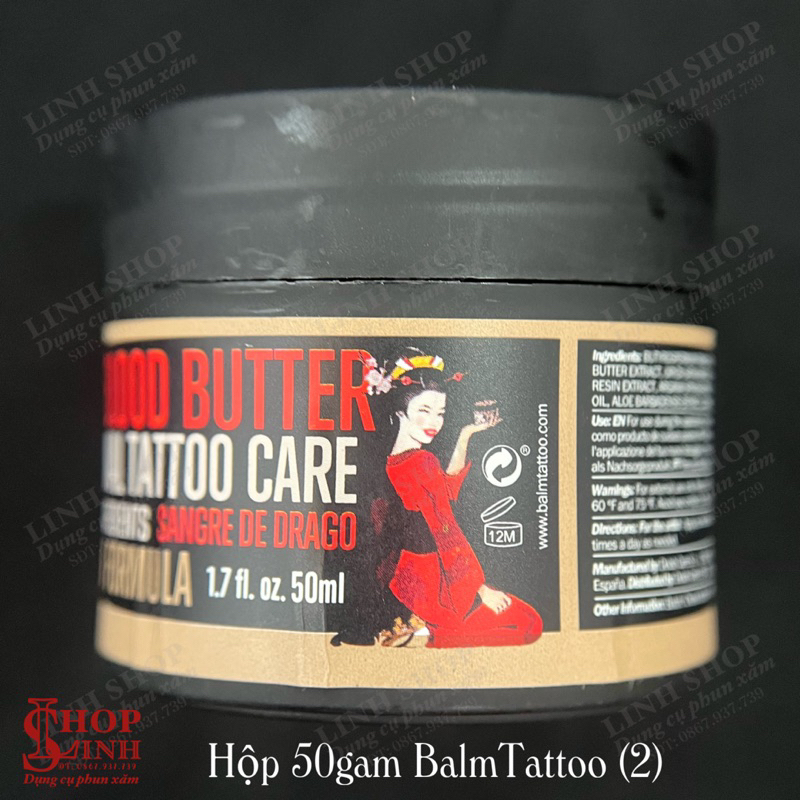 Dưỡng Balm Tattoo, dưỡng ẩm phục hồi môi, dưỡng mày môi 50g