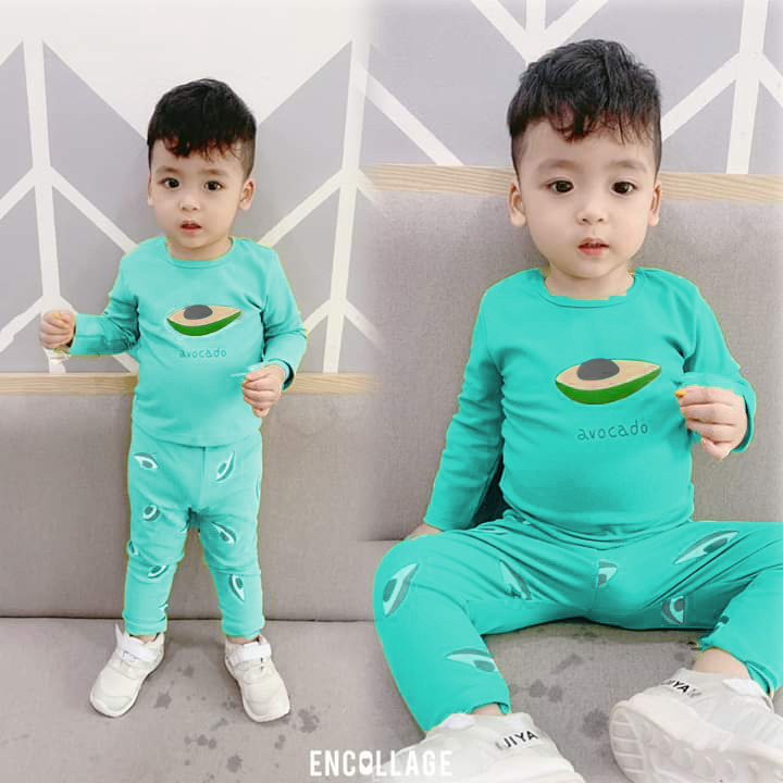 Đồ bộ bé gái dài tay in hình trái cây hot hit Bộ quần áo bé trai và bé gái TTR382