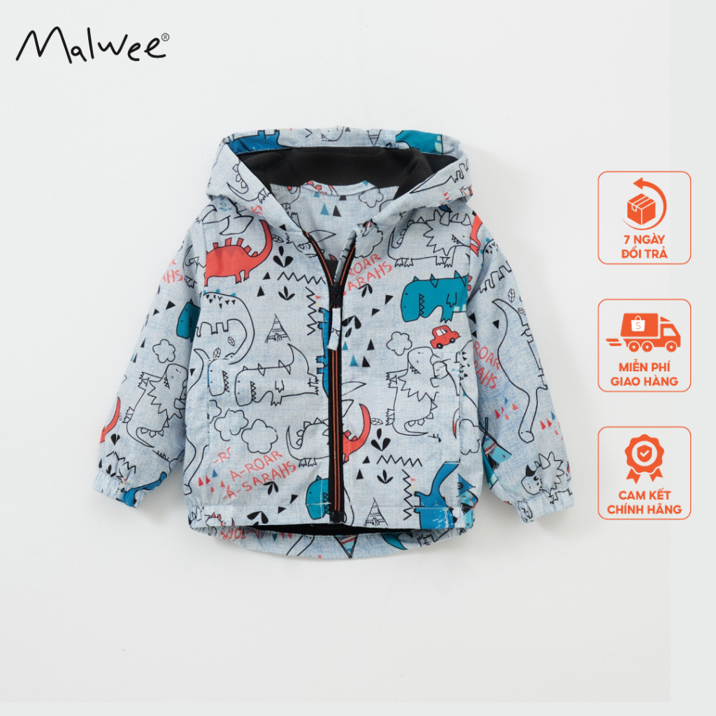  Áo khoác gió khủng long LÓT NỈ Malwee thời trang trẻ em từ 2-7 tuổi MW6021