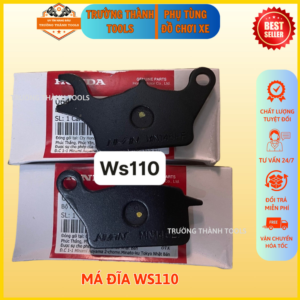 Má đĩa Ws110, Má Phanh Đĩa Nissin xe máy Honda WS110 cao cấp - TRƯỜNG THÀNH TOOLS