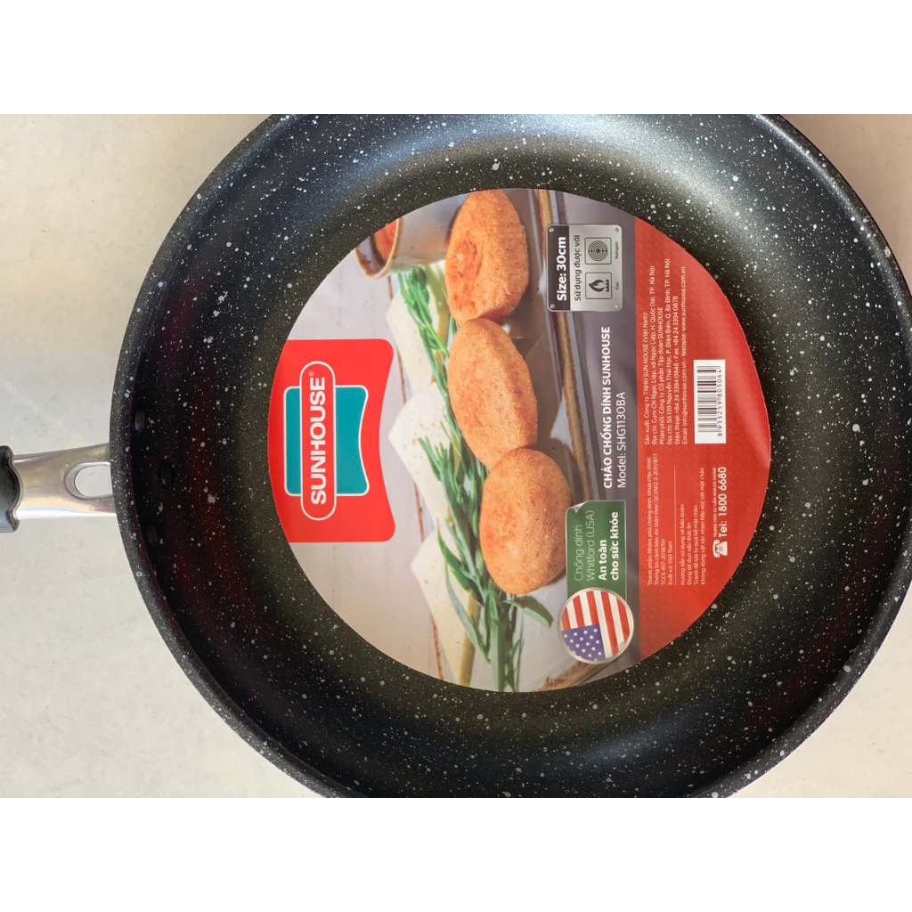 CHẢO ĐÁ HOA CƯƠNG SIZE 30cm SUNHOUSE