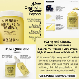 [Youth To The People] Mặt nạ ngủ chiết xuất superfood sáng da Youth to The People Superberry Hydrate + Glow Dream Mask