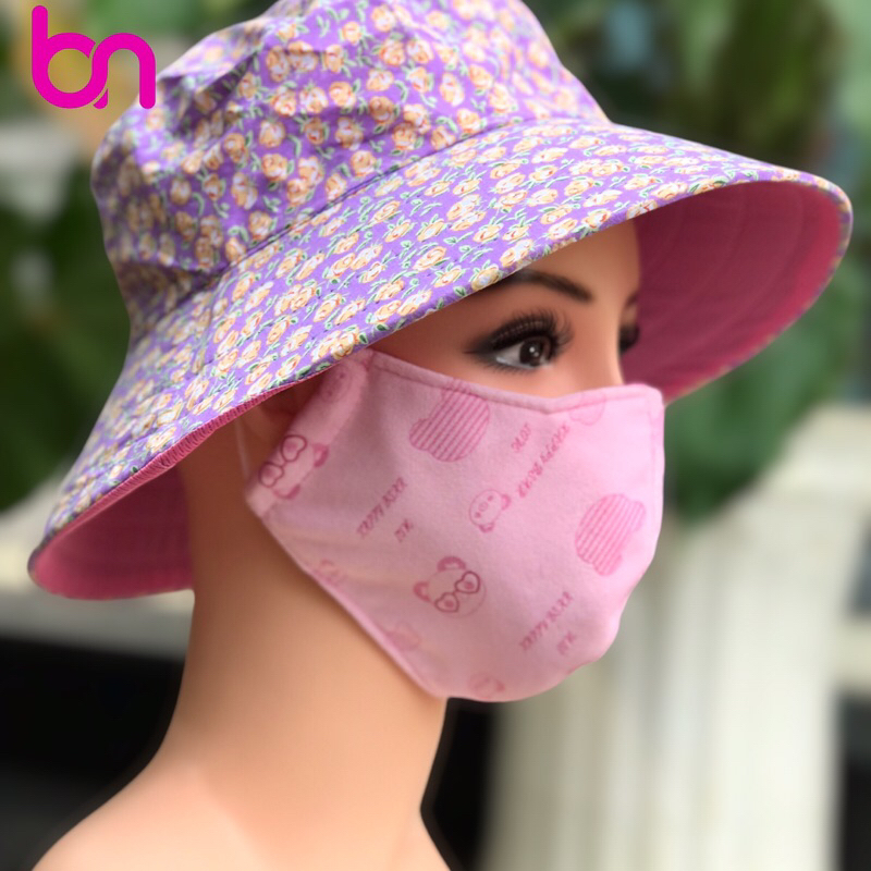 Khẩu trang chống nắng nữ vải nhung lót lưới thông hơi