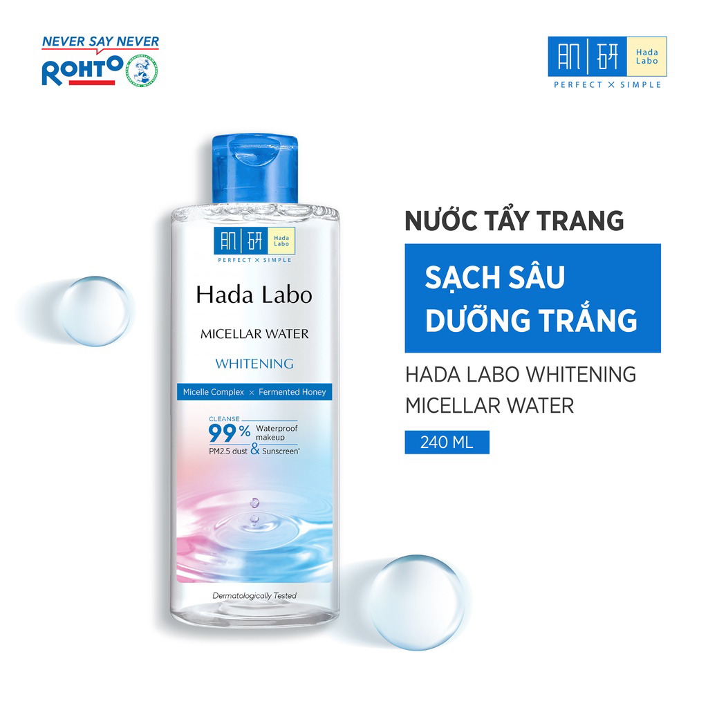 Nước Tẩy Trang Sạch Sâu Hada Labo Micellar Water Whitening 240ml - 200ml