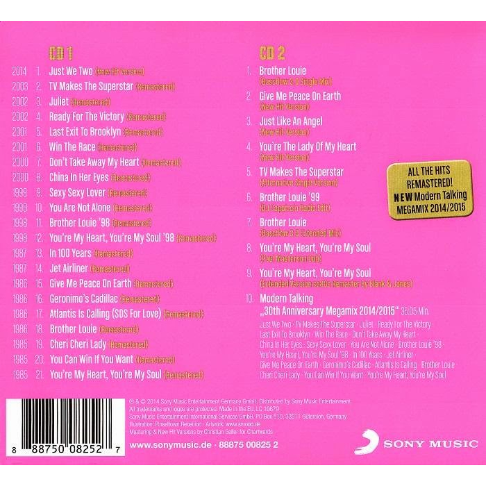 2 CD MODERN TALKING - 30 - Phôi Phono Verbatim bìa màu