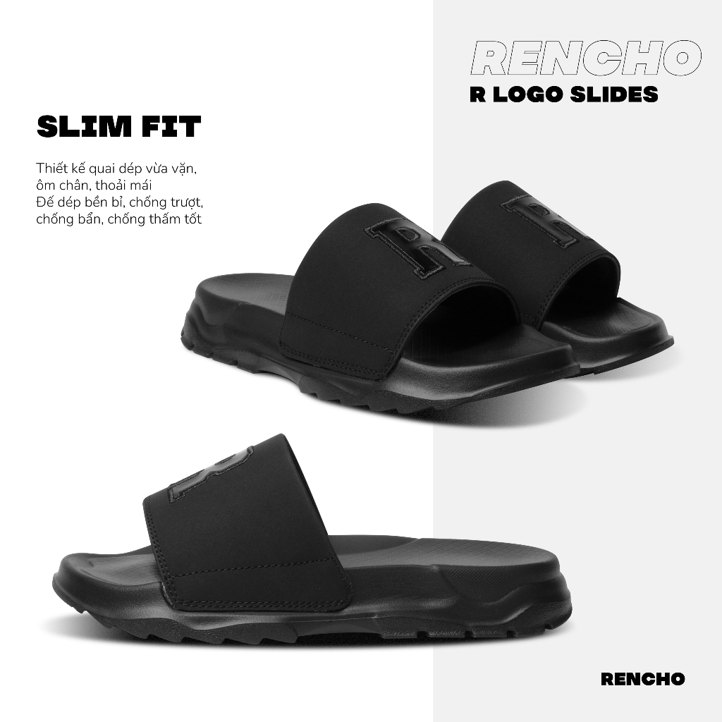 Dép quai ngang RENCHO R LOGO CHUNKY ĐẾ CAO 4CM