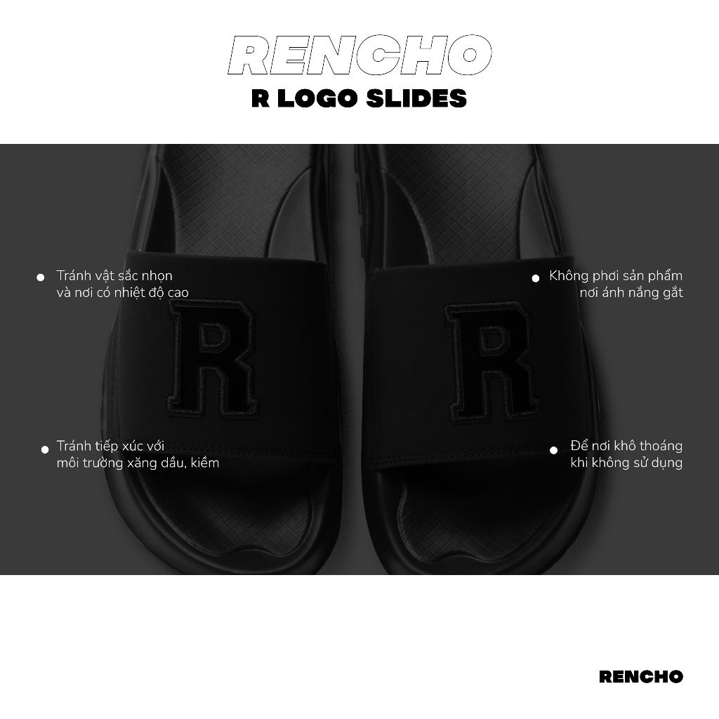 Dép quai ngang RENCHO R LOGO CHUNKY ĐẾ CAO 4CM