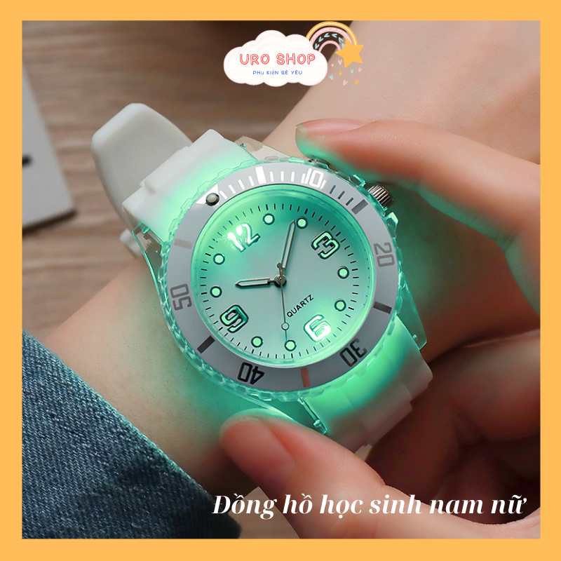 Đồng hồ trẻ em nam nữ học sinh sinh viên cho bé từ 10 tuổi có đèn led giá rẻ đồng hồ đeo tay dây đeo silicon ĐH09 ĐH10