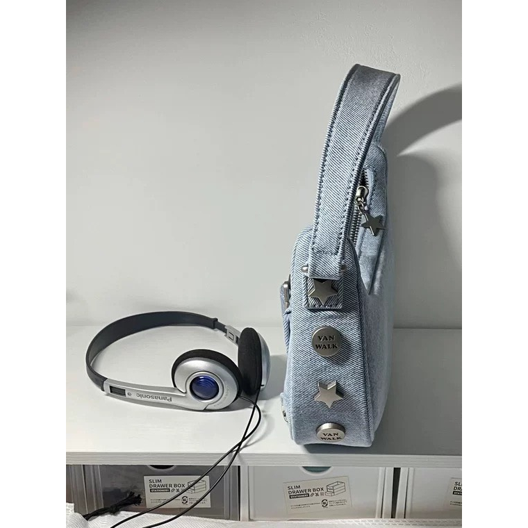 TÚI XÁCH KẸP NÁCH DENIM JEANS NỮ