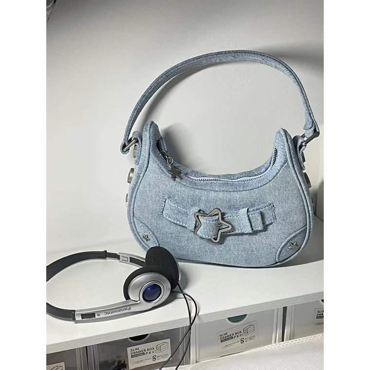 TÚI XÁCH KẸP NÁCH DENIM JEANS NỮ