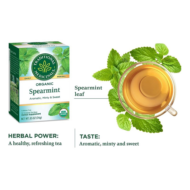 Trà Bạc Hà Spearmint Hữu Cơ Traditional Medicinals Organic Spearmint