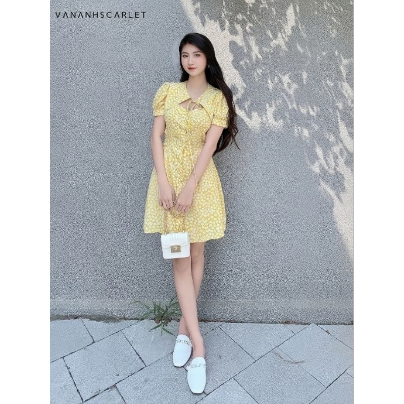 Thanh lý váy hoa nhí vàng Vân Anh Scarlet