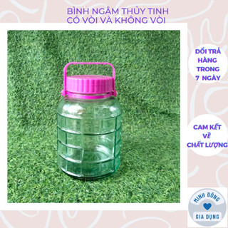 Bình Ngâm Rượu Thủy Tinh 2 Lít dày dặn có Quai Xách