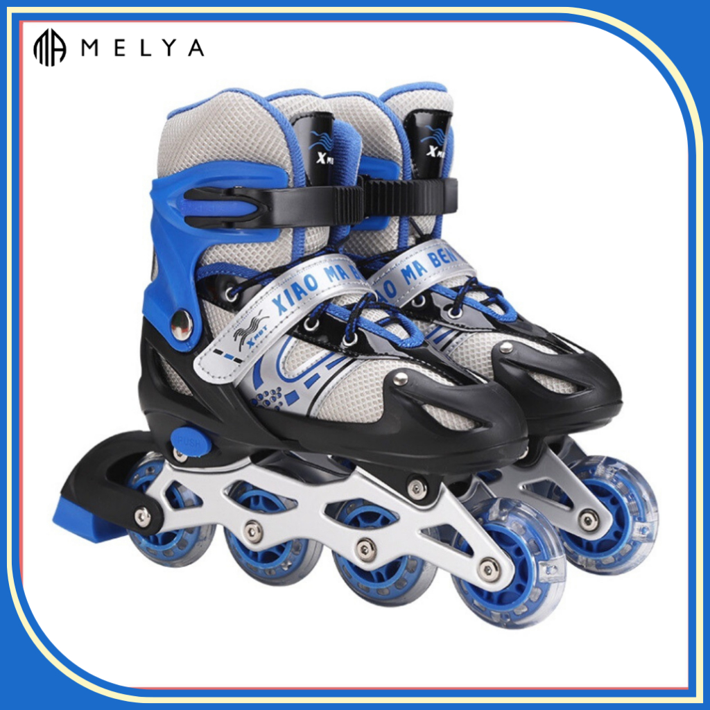 Giày trượt patin trẻ em, Patin cho trẻ có bánh đầu sáng đèn, Giày điều chỉnh tăng giảm được size MELYA SPORT