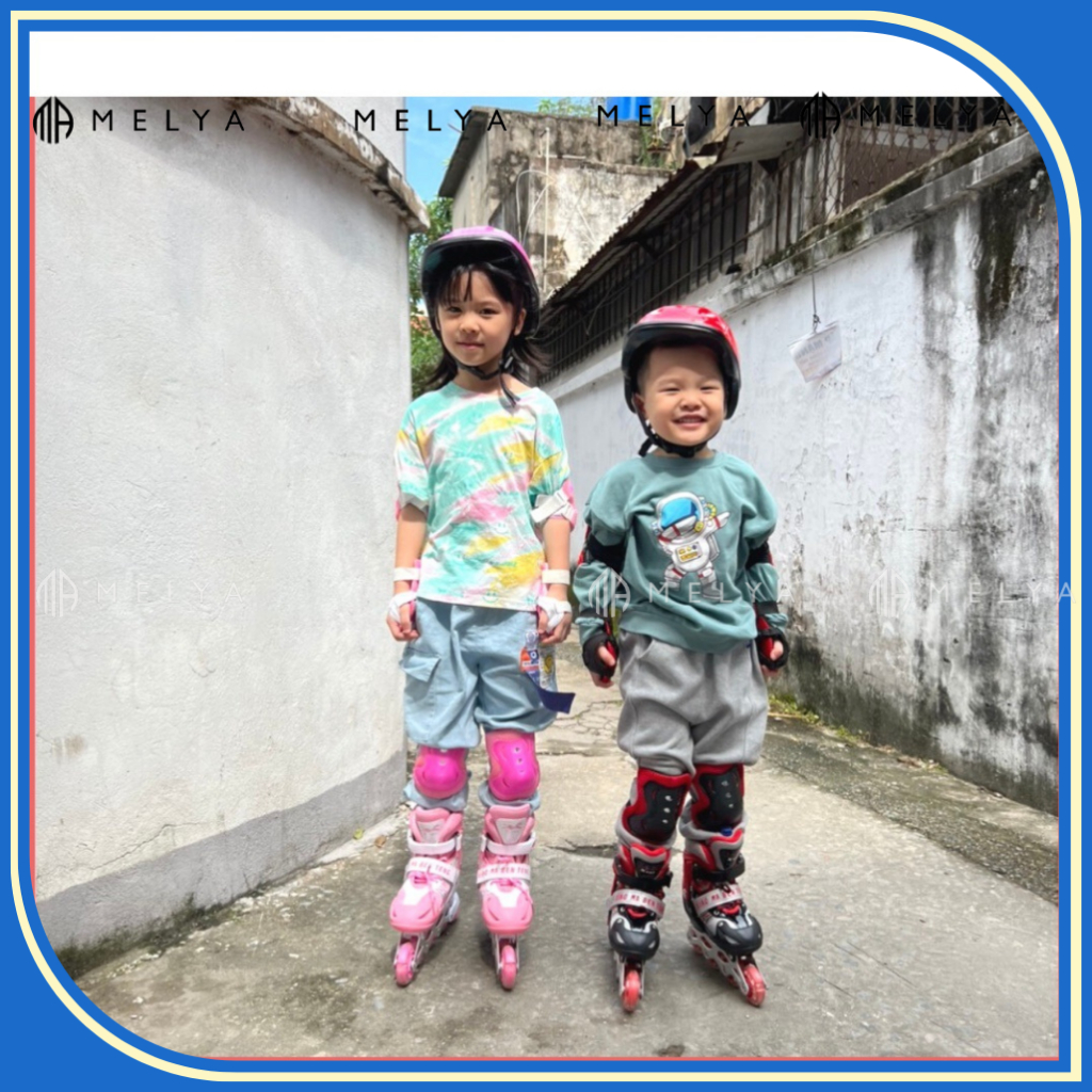 Giày trượt patin trẻ em, Patin cho trẻ có bánh đầu sáng đèn, Giày điều chỉnh tăng giảm được size MELYA SPORT