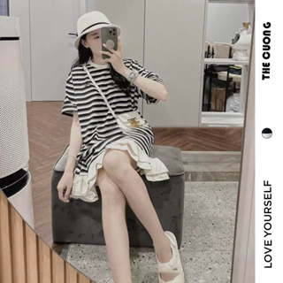 Đầm váy bầu công sở mùa hè c8328 dáng suông đuôi cá - đầm babydoll sang chảnh tiểu thư