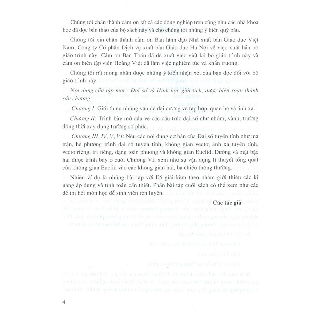 Sách - Toán Cao Cấp Tập 1 - Đại Số Và Hình Học Giải Tích