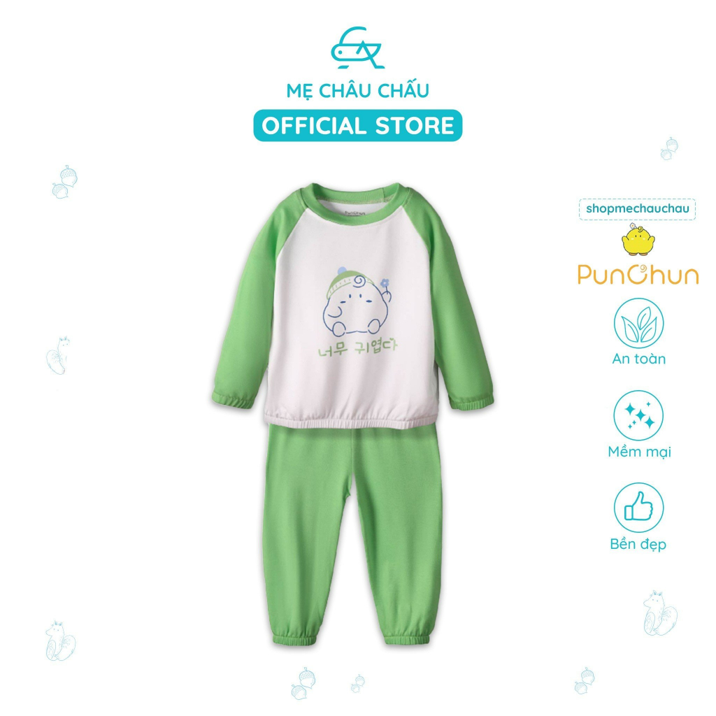 Bộ Quần Áo Dài Tay Raglan Bo Chun Punchun Buddies Cho Bé