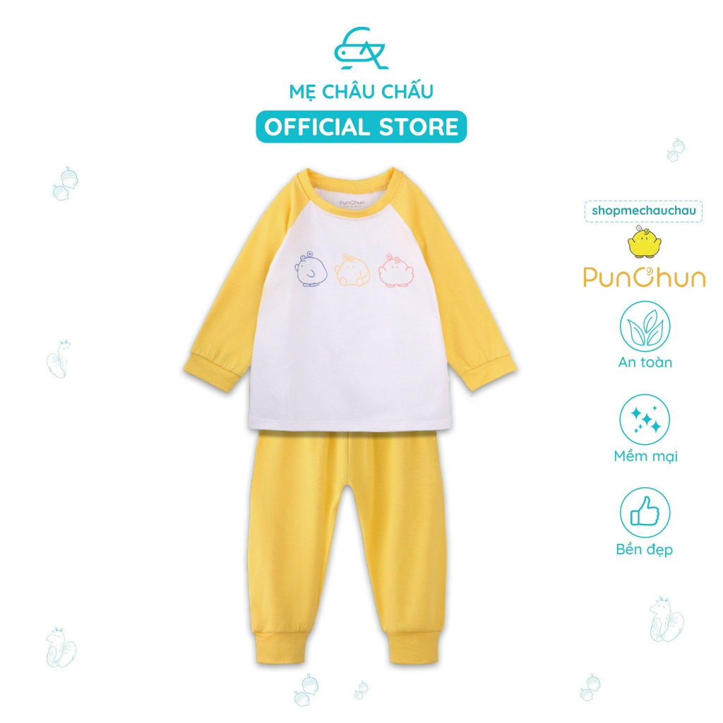 Bộ Quần Áo Dài Tay Raglan Punchun Buddies Cho Bé