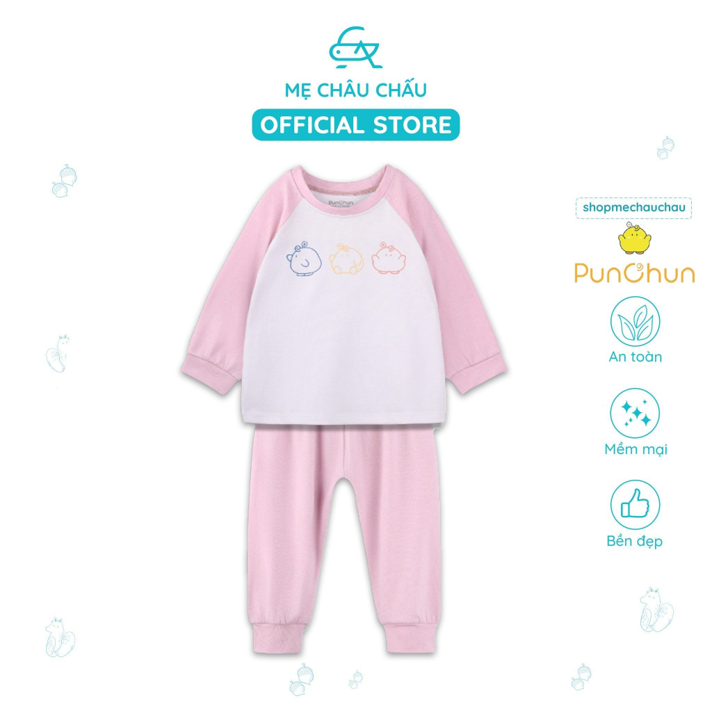Bộ Quần Áo Dài Tay Raglan Punchun Buddies Cho Bé