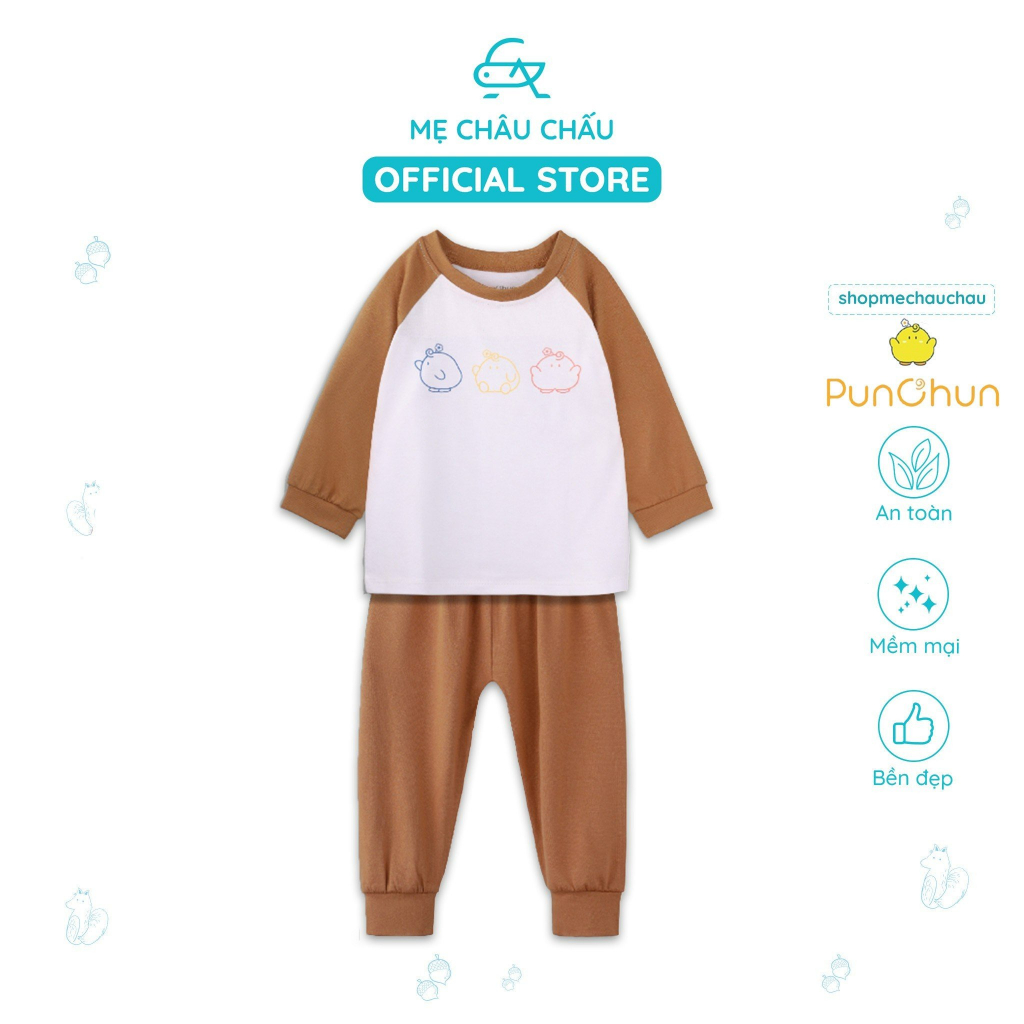 Bộ Quần Áo Dài Tay Raglan Punchun Buddies Cho Bé