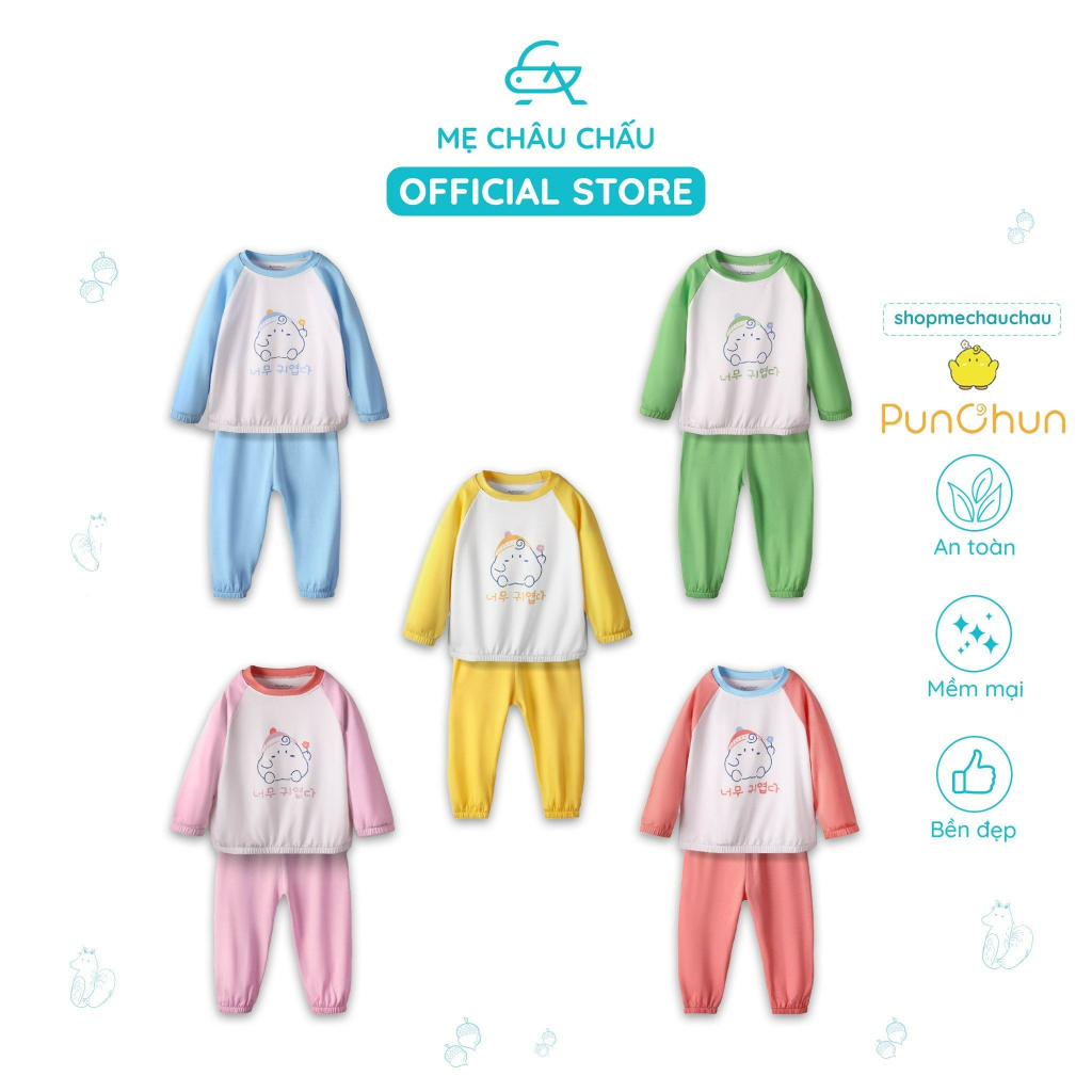 Bộ Quần Áo Dài Tay Raglan Bo Chun Punchun Buddies Cho Bé