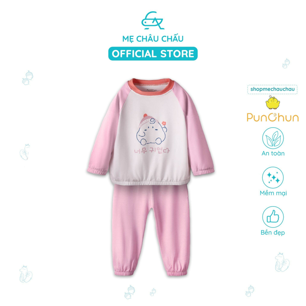 Bộ Quần Áo Dài Tay Raglan Bo Chun Punchun Buddies Cho Bé