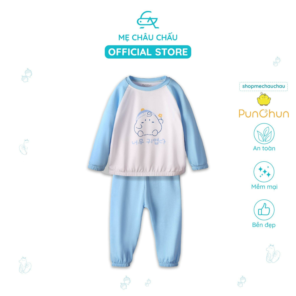 Bộ Quần Áo Dài Tay Raglan Bo Chun Punchun Buddies Cho Bé