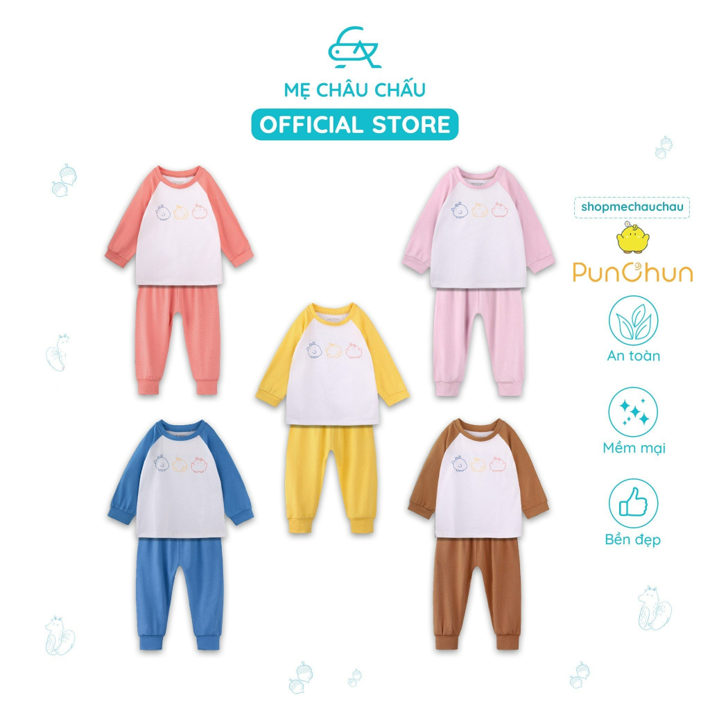 Bộ Quần Áo Dài Tay Raglan Punchun Buddies Cho Bé