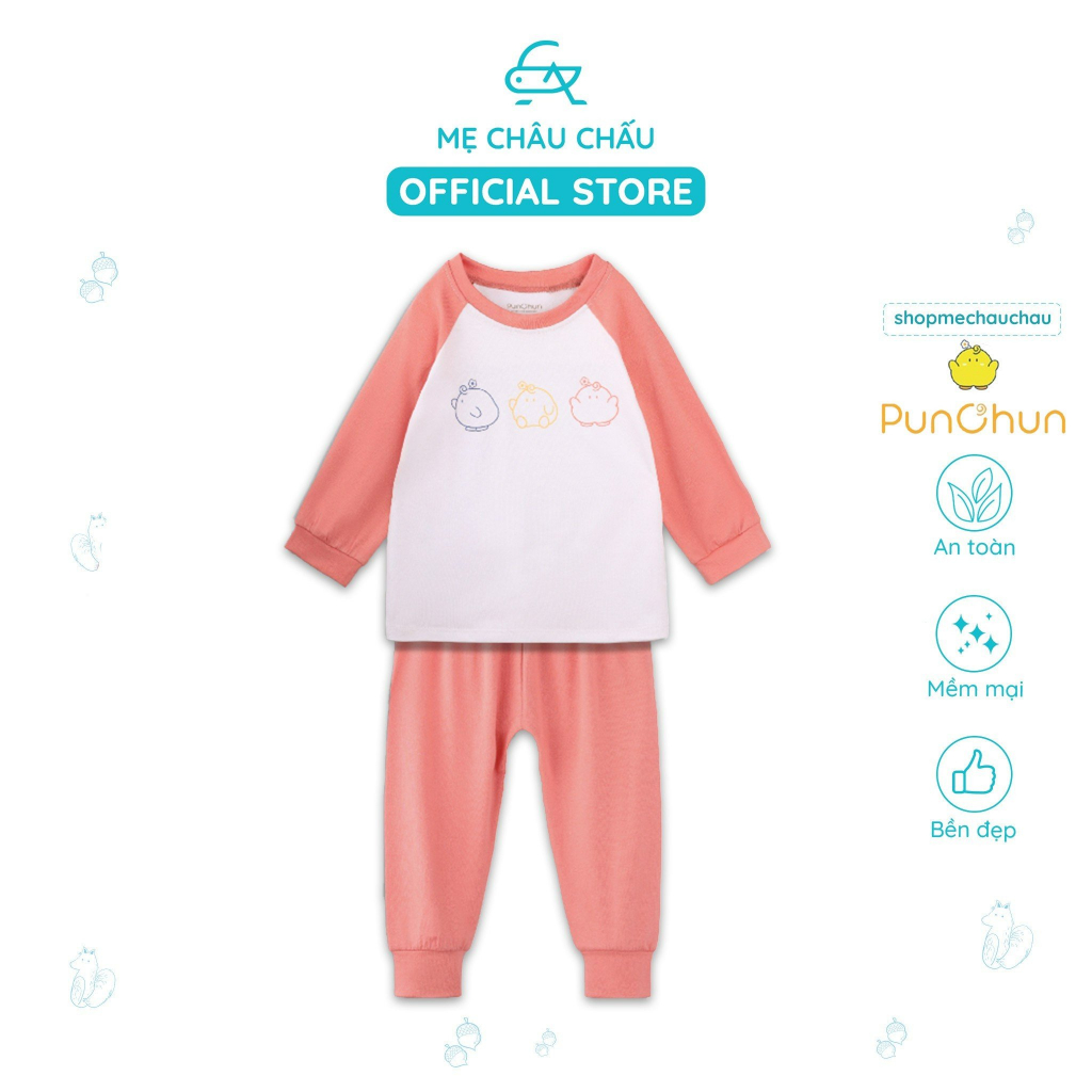 Bộ Quần Áo Dài Tay Raglan Punchun Buddies Cho Bé