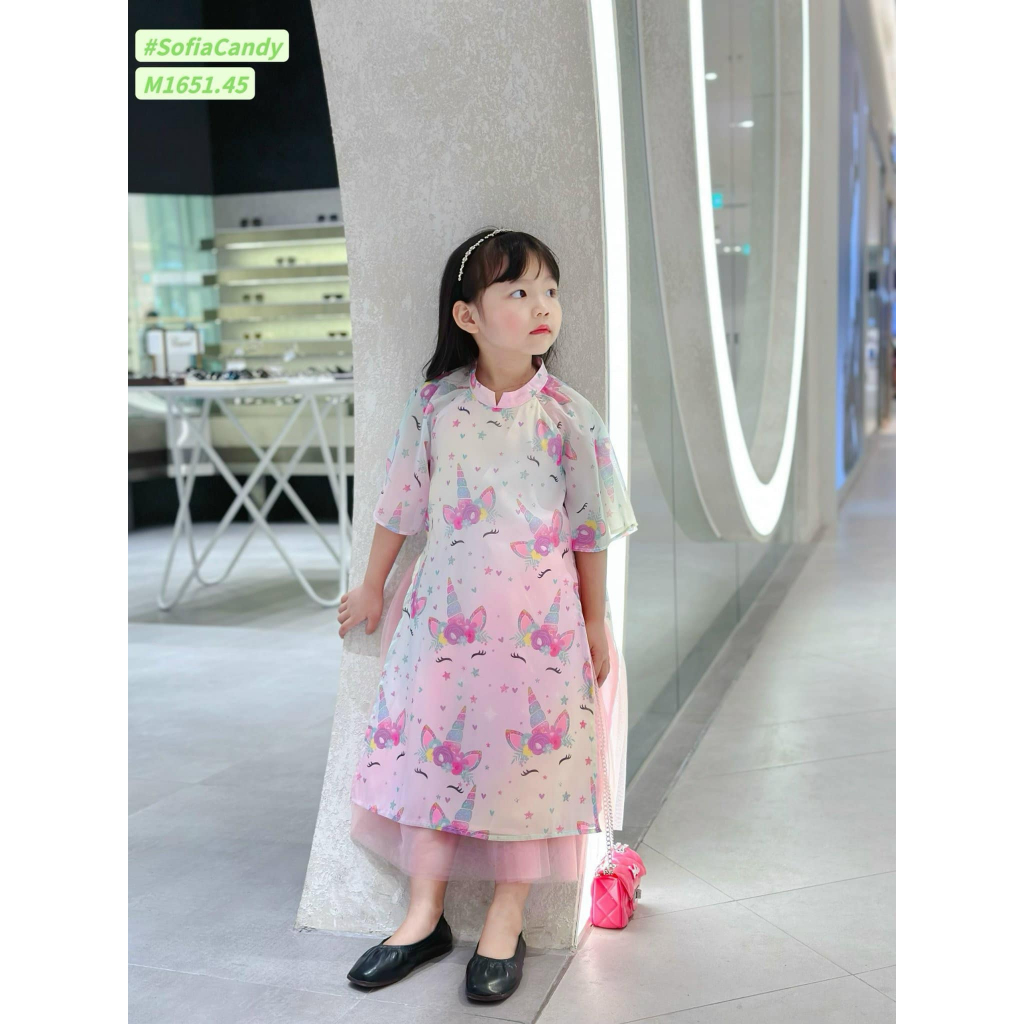 Áo dài váy bé gái hàng thiết kế size  10-40kg