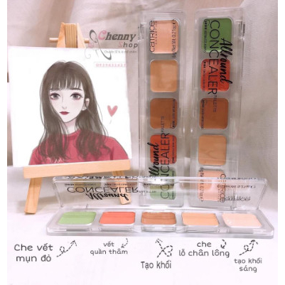 Bảng che khuyết điểm Catrice Allround Concealer Pallete 5 ô CKĐ đa năng lâu trôi mềm mịn da