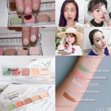 Bảng che khuyết điểm Catrice Allround Concealer Pallete 5 ô CKĐ đa năng lâu trôi mềm mịn da