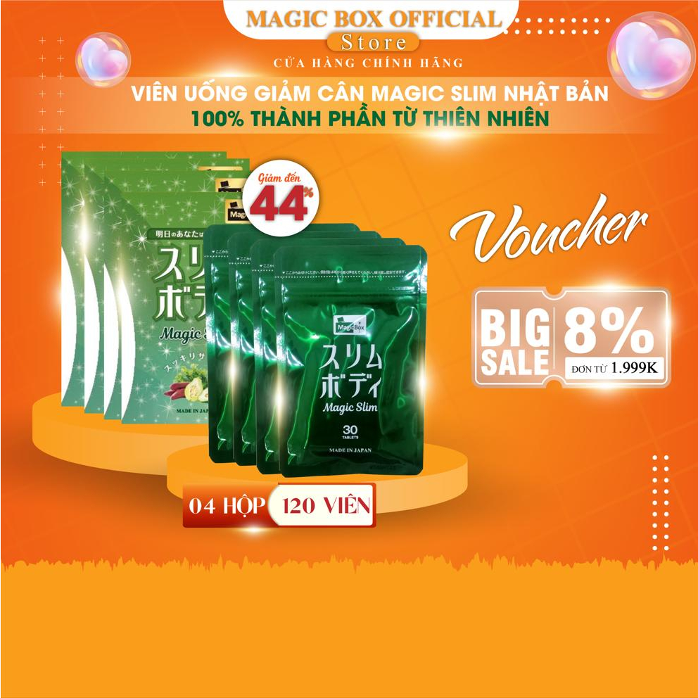 Viên uống giảm cân MAGIC SLIM Nhật Bản - Combo 04 Hộp 120 viên
