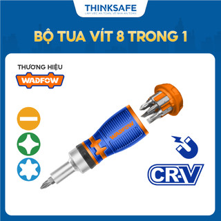 Bộ tua vít đa năng 8 trong 1 wadfow wss8608 gồm 7 đầu vít 25mm và 1 tay cầm tua vít lục giác, vít bake - thinksafe